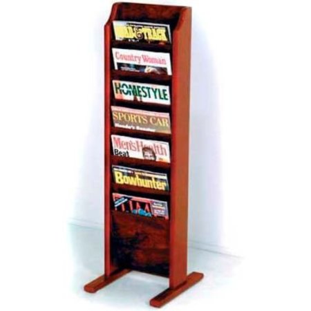 WOODEN MALLET Wooden Mallet Cascade„¢ Free-Standing 7 Pocket Magazine Rack, Mahogany MR7-FSMH